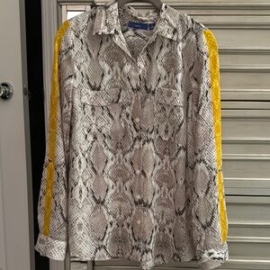 Snake Print Shirt with Yellow Accents